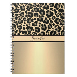 Leopard Print Animal Cheetah Gold Trendy Safari Notizblock
