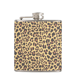 Leopard Print Animal Hautmuster Flachmann