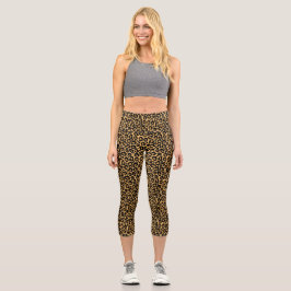 Leopard Print Animal Muster Capri Leggings