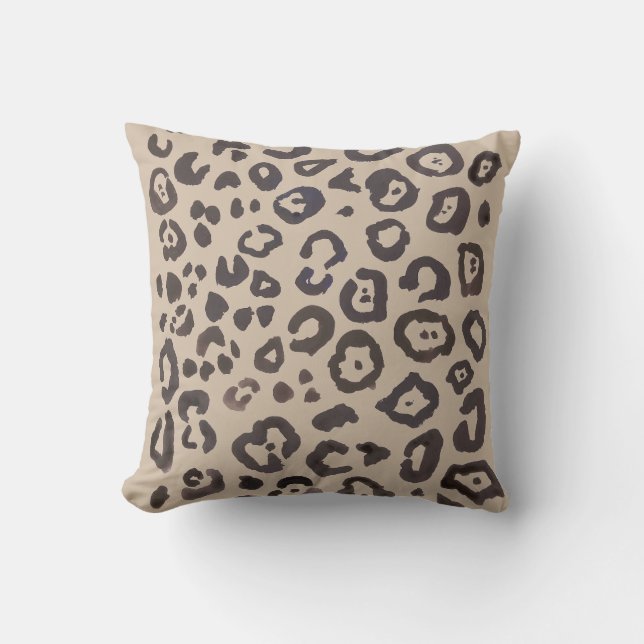 Leopard Print Animal Print Muster Throw Kissen (Vorderseite)