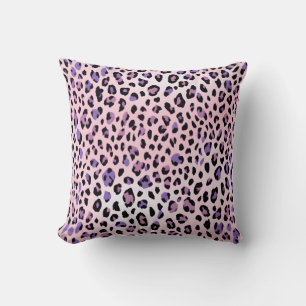 Leopard Print Animal Print Pastell Pink Lila Kissen