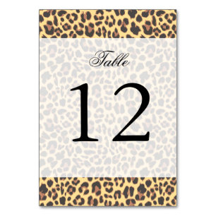 Leopard Print Animal Skin Muster Tischnummer