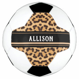 Leopard Print Animal Spots Chic Personalisiert Fußball