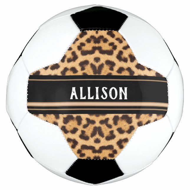 Leopard Print Animal Spots Chic Personalisiert Fußball (Vorderseite)