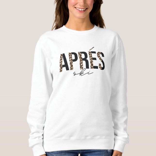 Leopard Print Après Ski Design Sweatshirt (Vorderseite)