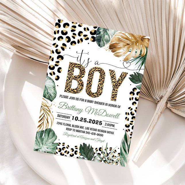 Leopard Print Baby Dusche Einladung (Von Creator hochgeladen)