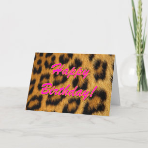 Leopard Print Birthday Card Karte