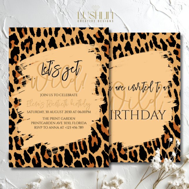 Leopard Print Birthday Stilvolles Animal Print Par Einladung (Von Creator hochgeladen)