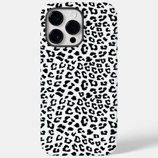 Leopard Print Black and White Case-Mate iPhone Hülle (Rückseite)