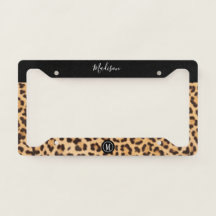 Leopard Print Black Brown Personalisiert Monogram