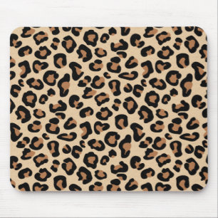 Leopard Print, Black, Brown, Rust und Tan Mousepad