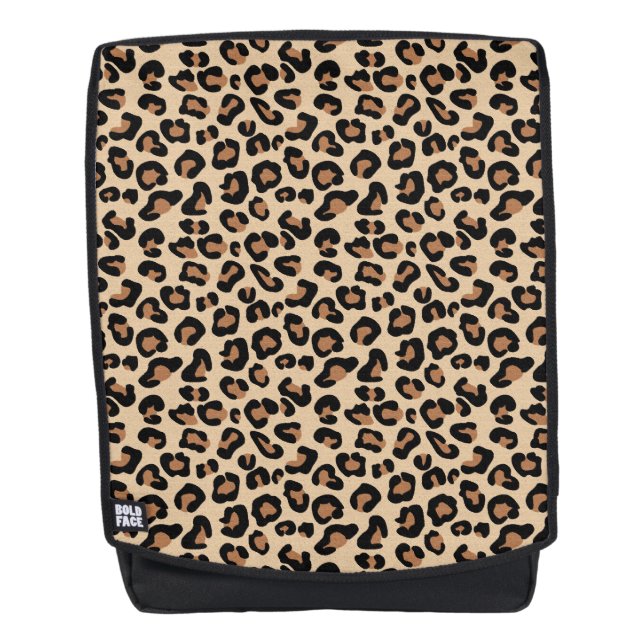 Leopard Print, Black, Brown, Rust und Tan Rucksack (Vorderseite)