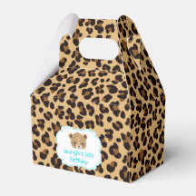Leopard Print Blue Quatrefolie Geburtstagsparty