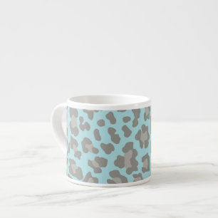 Leopard Print Blue und Grau Espressotasse