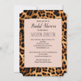 Leopard Print Blush Pink Chic Gold Glam Einladung