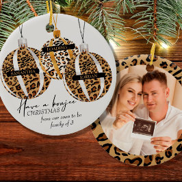 Leopard Print Boujee Weihnachtsschwangerschaft Fot Keramik Ornament