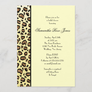Leopard Print Bridal Dusche Einladung Streifen
