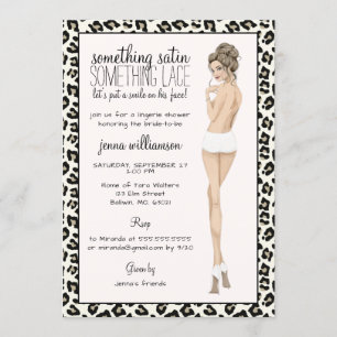 Leopard Print Bride Lingerie Dusche Einladung