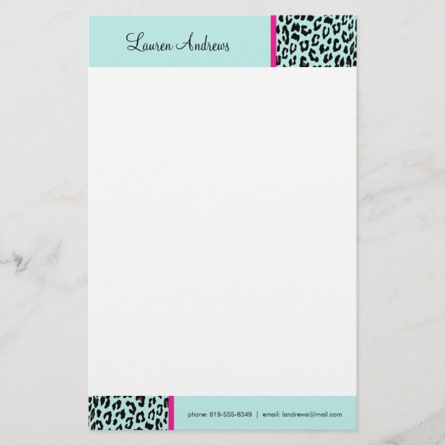 Leopard Print Briefpapier (Vorderseite)