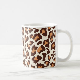 Leopard Print Brown, Tan, Creme Kaffeetasse