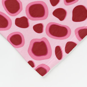 Leopard Print - Burgund und Rosa Fleecedecke