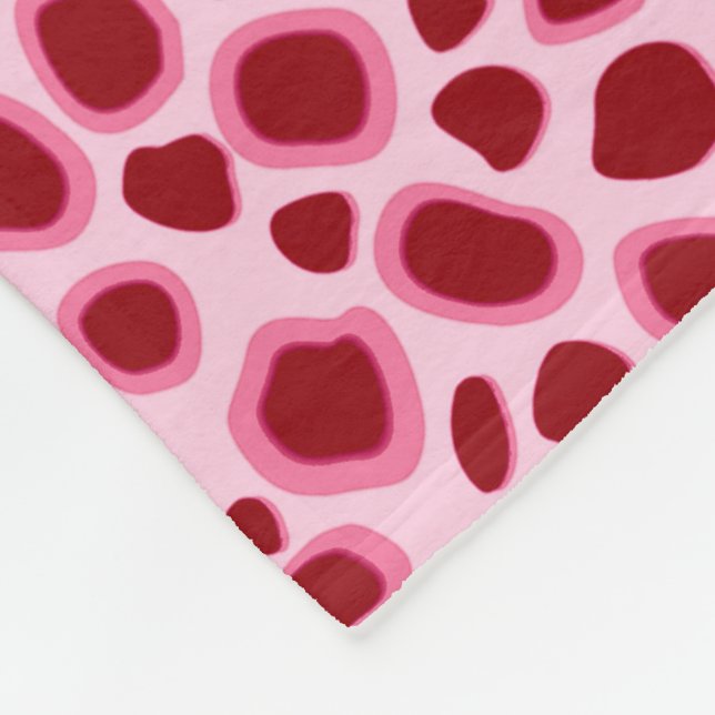 Leopard Print - Burgund und Rosa Fleecedecke (Ecke)