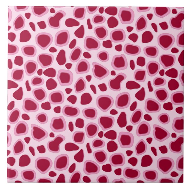 Leopard Print - Burgund und Rosa Fliese (Vorderseite)