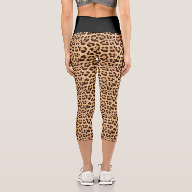 LEOPARD PRINT CAPRI YOGA PANTS LEGGINGS (Rückseite)