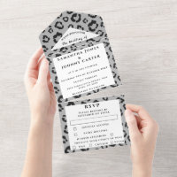 Leopard Print Cheetah Gray Safari Animal Wedding