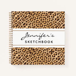 Leopard Print Chic Personalisiert Artist Sketchboo Notizbuch