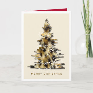 Leopard Print Christmas Tree Weihnachtskarte Feiertagskarte