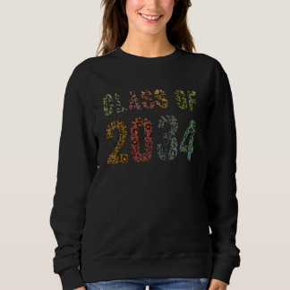 Leopard Print Class of 2034 Future Abschluss Gut Sweatshirt