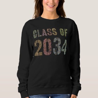 Leopard Print Class of 2034 Future Abschluss Gut Sweatshirt
