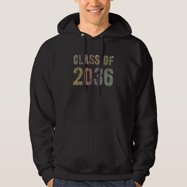 Leopard Print Class of 2036 Future Abschluss Gut Hoodie (Vorderseite)