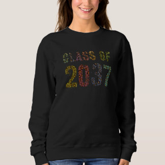 Leopard Print Class of 2037 Future Abschluss Gut Sweatshirt