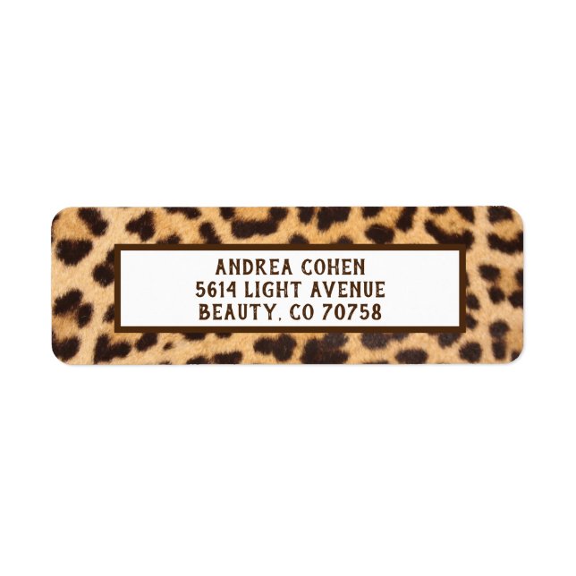 Leopard Print Classic Vintag Style Address Labels (Vorne)