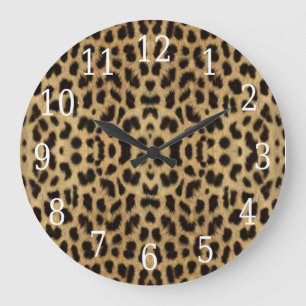 Leopard print Clock Große Wanduhr
