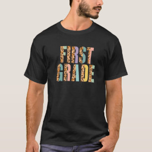 Leopard Print Colorful Cheetah erste Klasse Schule T-Shirt