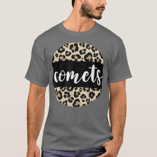 Leopard Print Comets Team Mascot School Spirit Gam T-Shirt