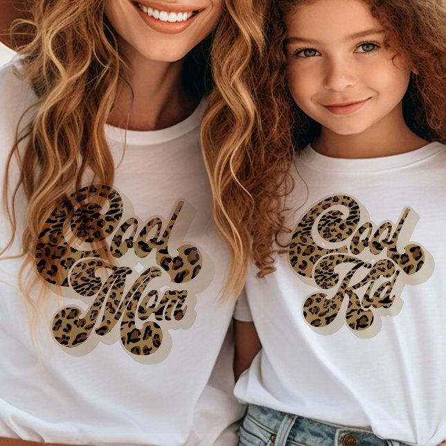 Leopard Print Cool Kid Matching Mommy and Me Kleinkind T-shirt (Mommy and me tees with Cool Mom and Cool Kid - available separately)