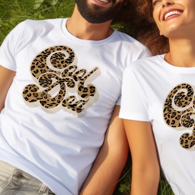 Leopard Print Cool Vater Matching Mommy and Me T-Shirt (Cool Dad Tee - Matching Cool Mom and Cool Kid available separately)