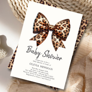 Leopard Print Coquette Bow Baby Dusche Einladung