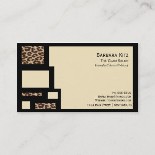 Leopard Print Creme Color Block Business Cards Visitenkarte