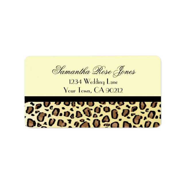 Leopard Print Custom Address Label Adressaufkleber (Vorne)