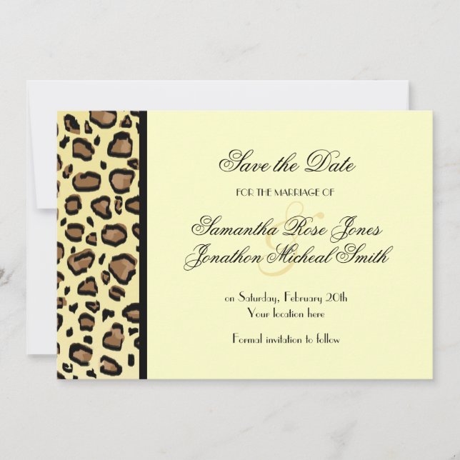 Leopard Print Custom Wedding Save the Date (Vorderseite)