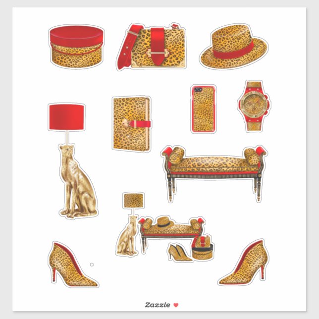 Leopard Print Decals High Fashion Women Planner Aufkleber (Blatt)