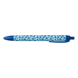 Leopard Print - Dunkles Kobalt und Himmelblau Kugelschreiber