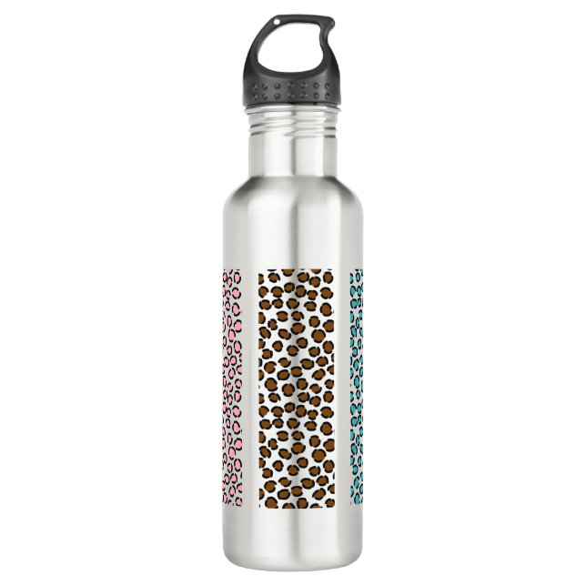 Leopard Print Edelstahlflasche (Vorderseite)