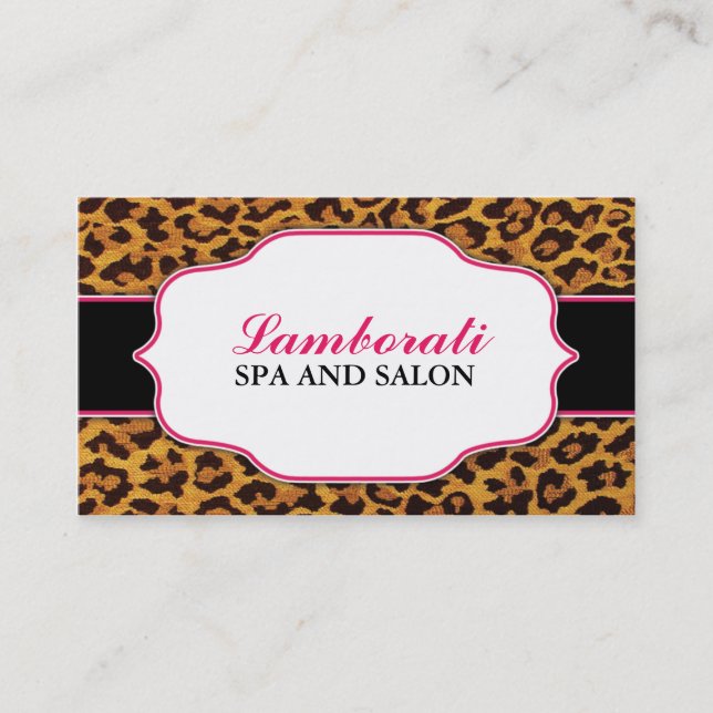 Leopard Print Elegant Moderne Mode-Klasse Visitenkarte (Vorderseite)