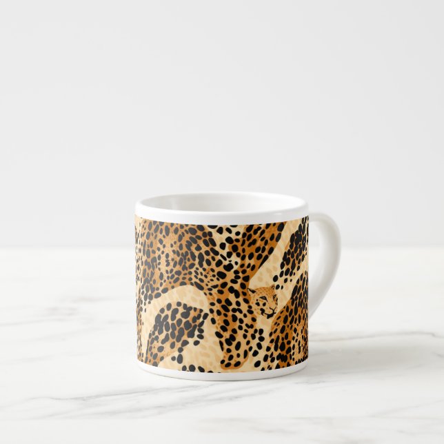 Leopard Print Espresso Tasse (Vorderseite Rechts)